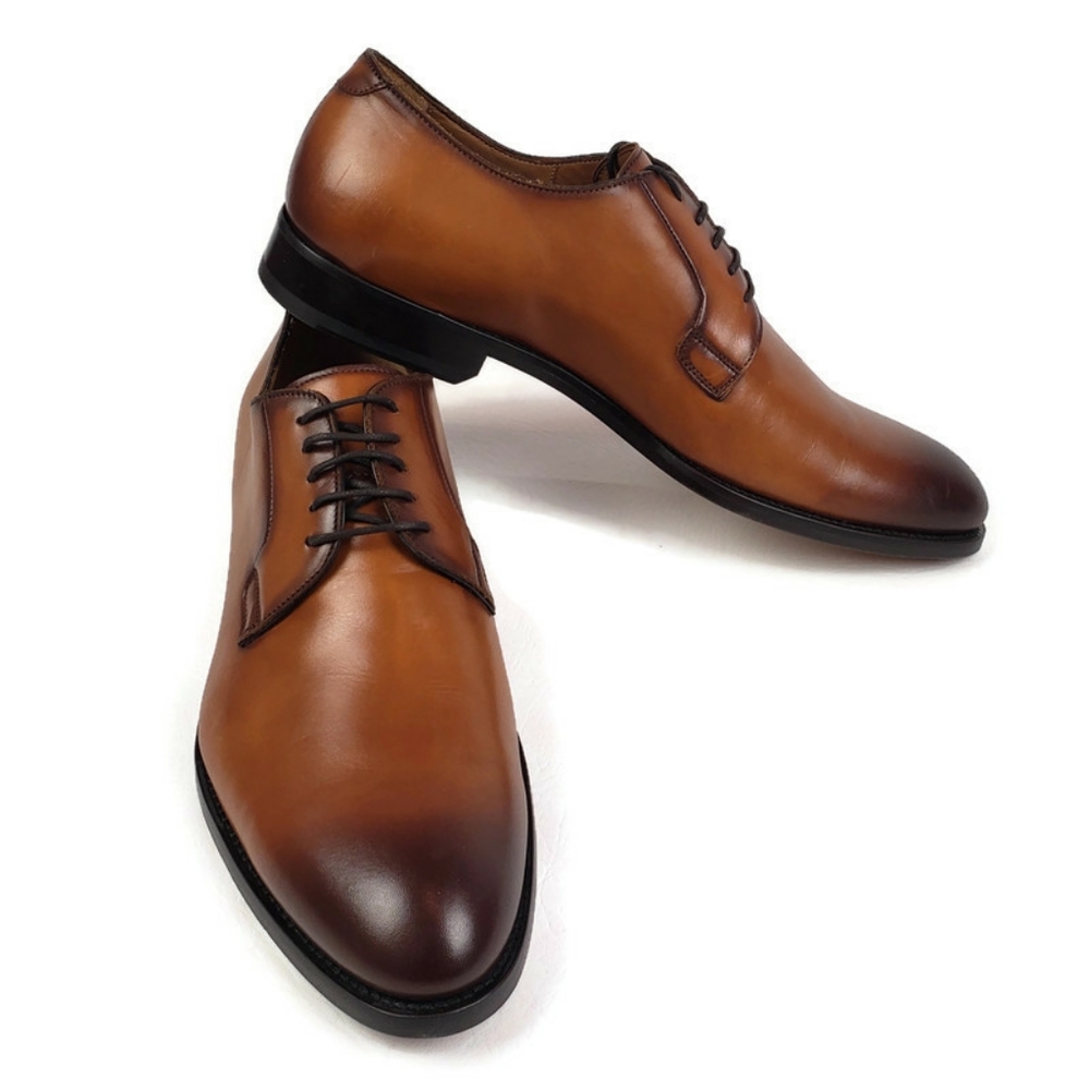 Antonio Maurizi Burnished Plain Toe Derby Shoe 9 - Picture 11 of 12